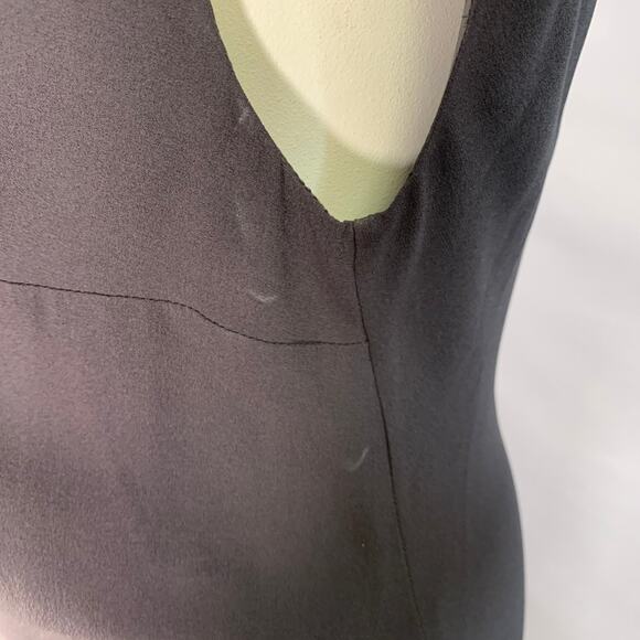 BRUNELLO CUCINELLI Size XL Grey Charcoal Silk Sleeveless Long Evening Gown - Picture 6 of 10